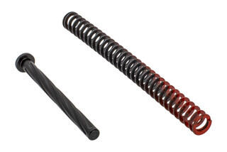 Primary Machine fluted stainless steel guide rod with 15lb recoil spring for CZ P10C with black DLC finish.